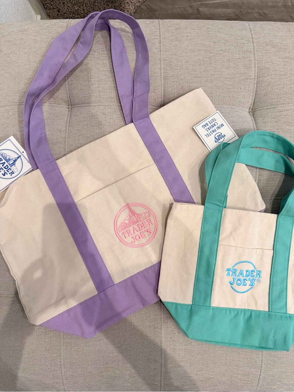 Set of two Trader Joe’s Canvas Tote Bags